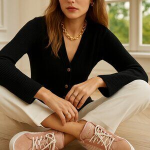 Michael Hayes x Shoes of Prey Quilted Velvet Blush Sneakers Leather Lined